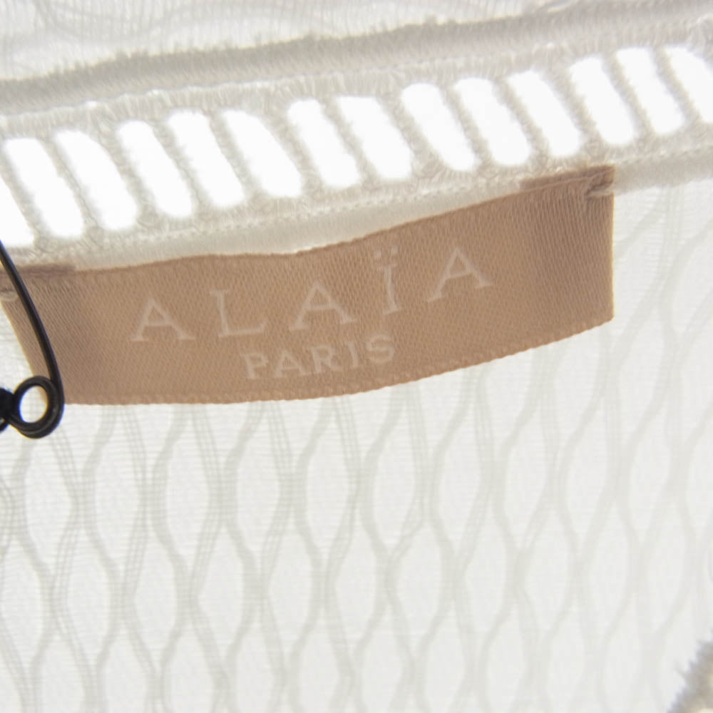 ALAIA  アライア 長袖 シースルー ワンピース チュニック ドレス ホワイト系 S【極上美品】【中古】