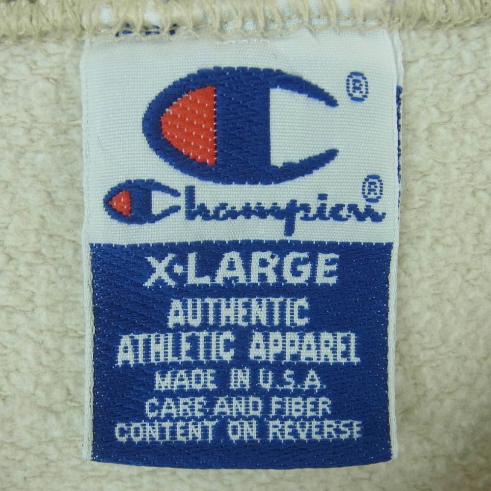 Champion チャンピオン 90s 青刺繍タグ後期 クルーネック スウェット トレーナー アメリカ製 ライトグレー系 XL【中古】
