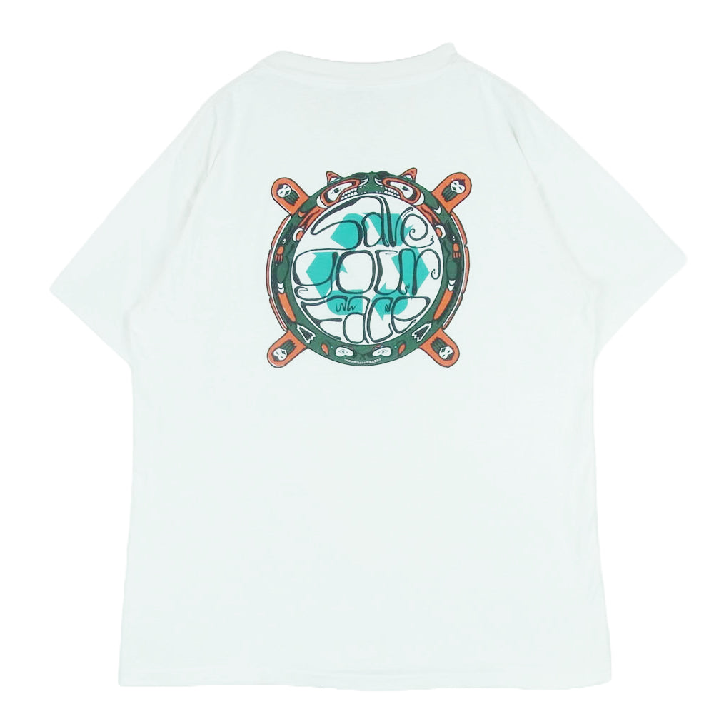 ヴィンテージ ONEITA オニータ USA製 80s~90s 後期銀タグ 80s スカル プリント シングルステッチ 半袖 Tシャツ ホワイト系 XL【中古】