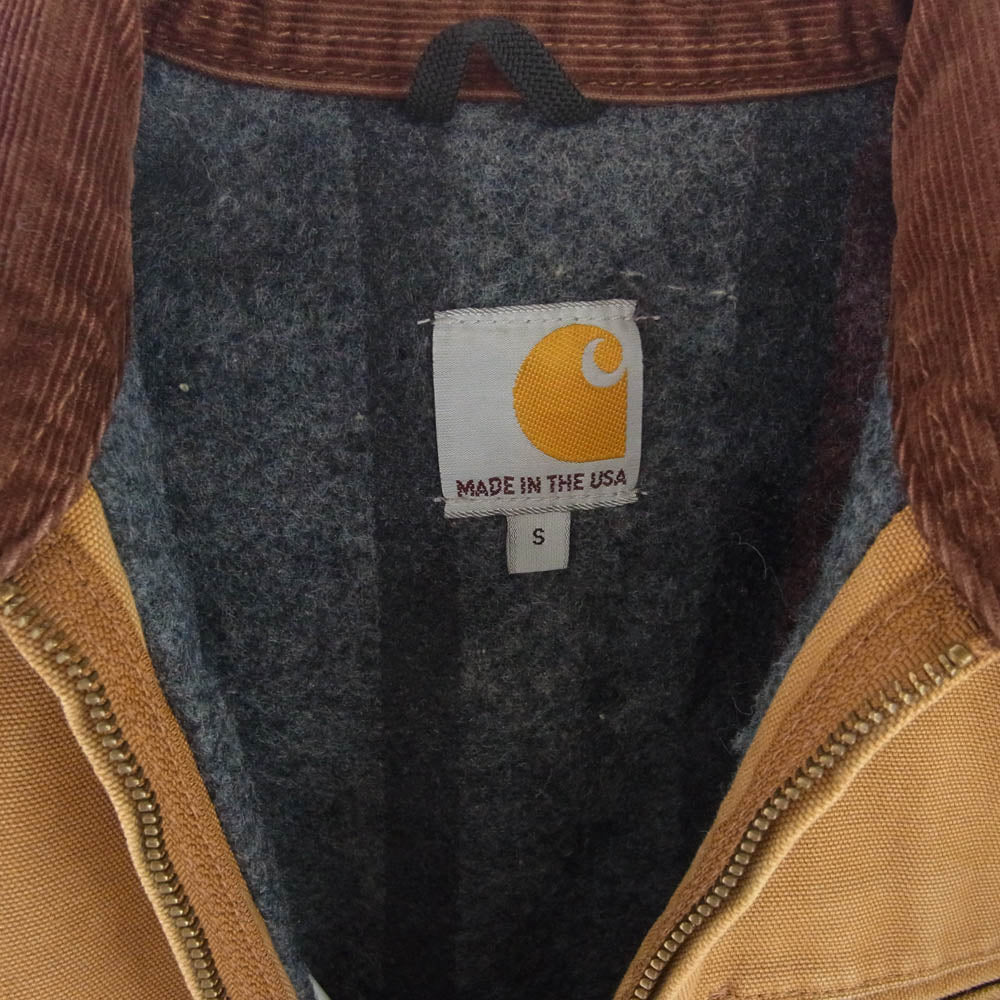 Carhartt カーハート USA製 DUCK DETROIT JACKET ダック デトロイト ジャケット ショート ブラウン系 S【中古】