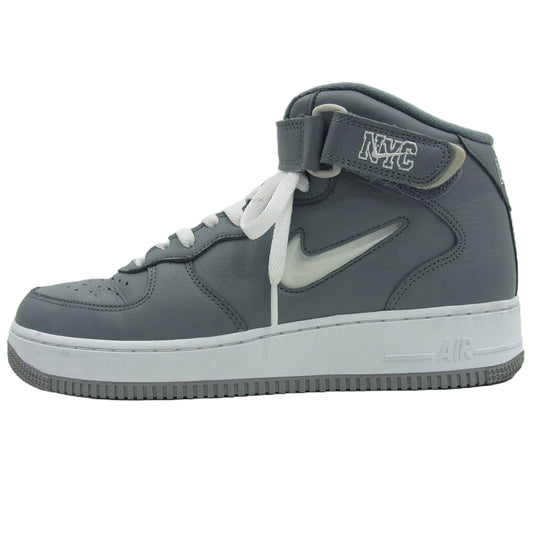 NIKE ナイキ DH5622-001 Air Force 1 Mid NYC Cool Grey エアフォース1 ミッド NYC クールグレー スニーカー グレー系 ホワイト系 27cm【中古】