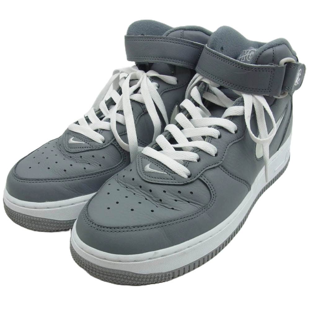 NIKE ナイキ DH5622-001 Air Force 1 Mid NYC Cool Grey エアフォース1 ミッド NYC クールグレー スニーカー グレー系 ホワイト系 27cm【中古】