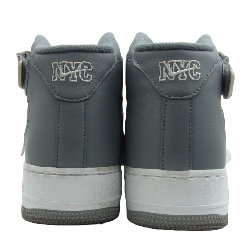 NIKE ナイキ DH5622-001 Air Force 1 Mid NYC Cool Grey エアフォース1 ミッド NYC クールグレー スニーカー グレー系 ホワイト系 27cm【中古】
