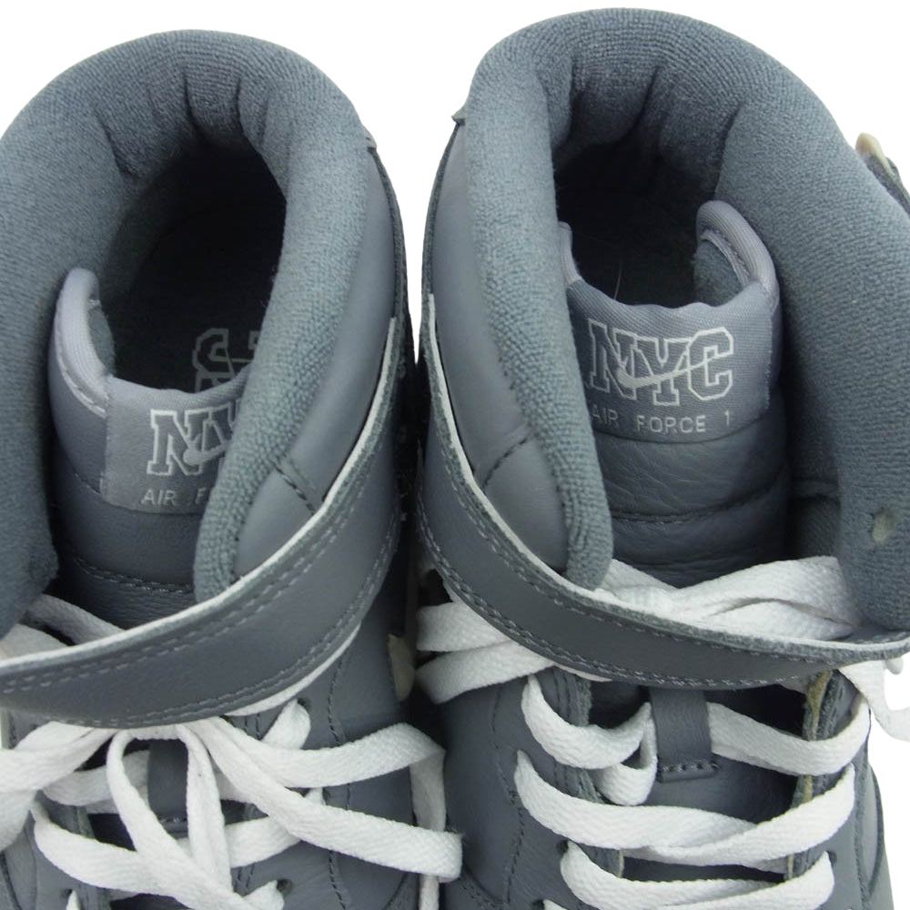 NIKE ナイキ DH5622-001 Air Force 1 Mid NYC Cool Grey エアフォース1 ミッド NYC クールグレー スニーカー グレー系 ホワイト系 27cm【中古】