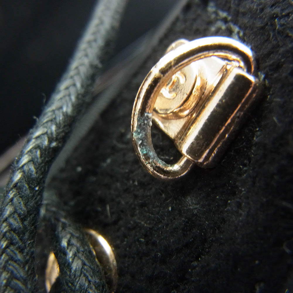 CHANEL シャネル 0095-1 【難有】パテント使い レースアップ シューズ ブラック系 38【中古】