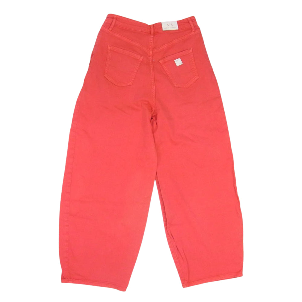 ARMANI EXCHANGE アルマーニエクスチェンジ カラー ワイド デニム パンツ レッド系 26【中古】