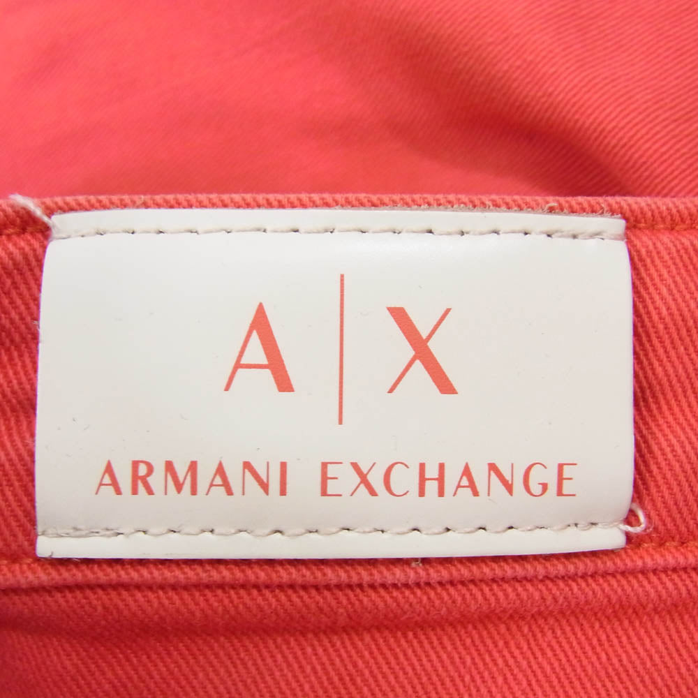 ARMANI EXCHANGE アルマーニエクスチェンジ カラー ワイド デニム パンツ レッド系 26【中古】