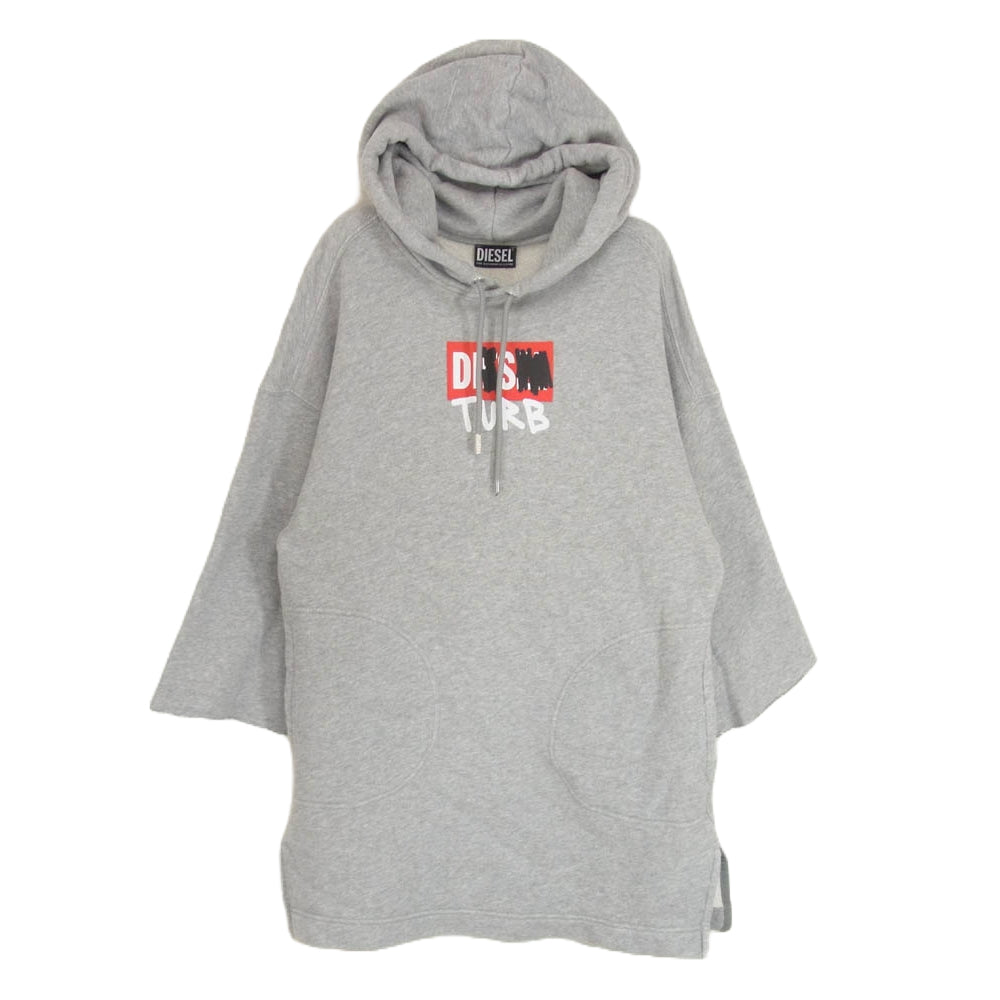 DIESEL ディーゼル TURB プルオーバー パーカー ワンピース グレー系 XXS【中古】