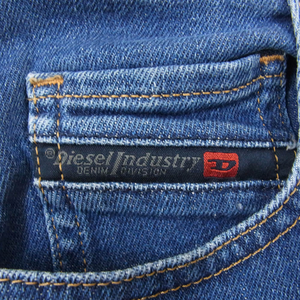 DIESEL ディーゼル カットオフ デニム サロペット ボタンフライ ワンピース インディゴブルー系 S【中古】