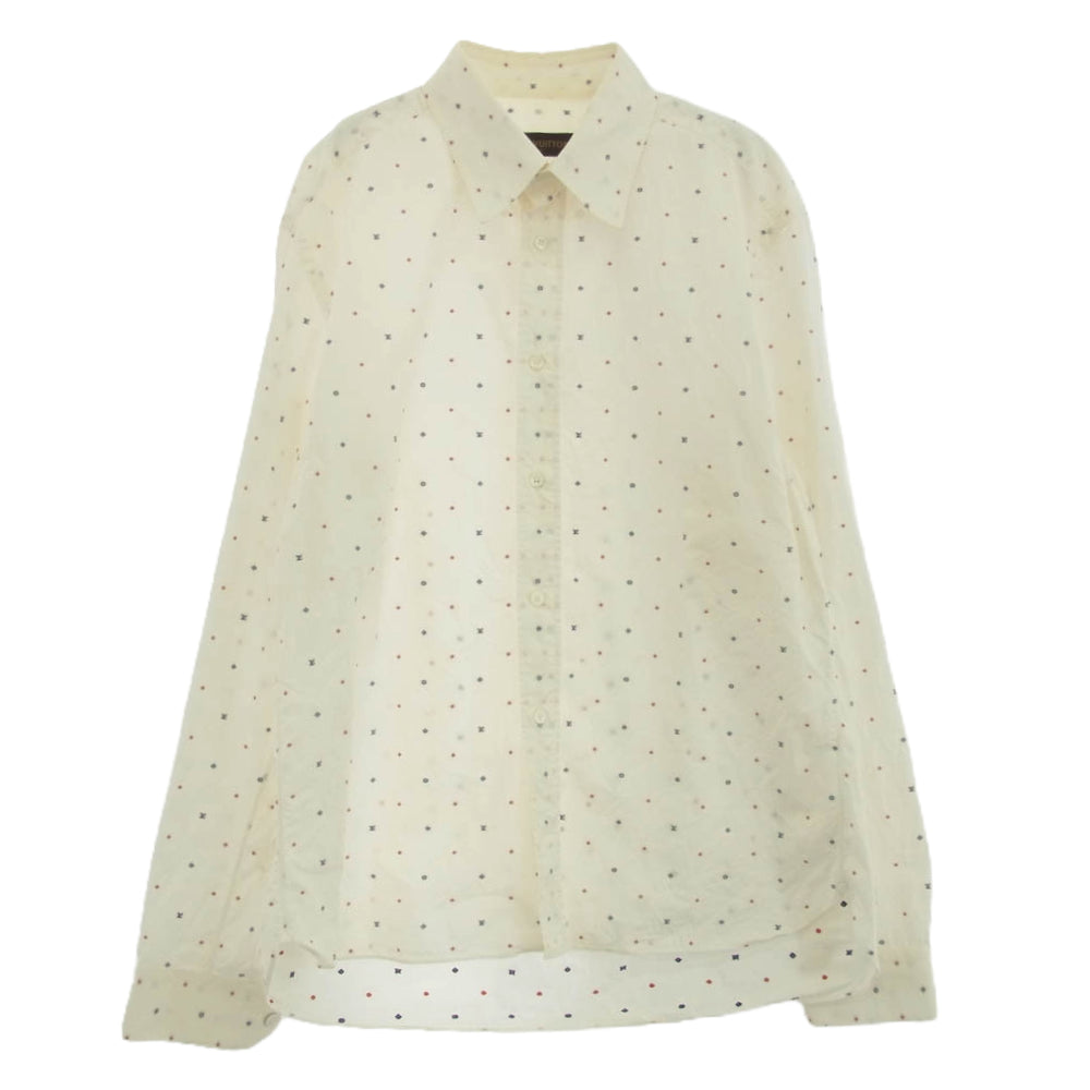 LOUIS VUITTON ルイ・ヴィトン RM162Q ADW HAS46W モノグラム 長袖 ボタンダウン シャツ ホワイト系 XXL【中古】