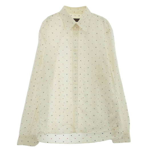 LOUIS VUITTON ルイ・ヴィトン RM162Q ADW HAS46W モノグラム 長袖 ボタンダウン シャツ ホワイト系 XXL【中古】