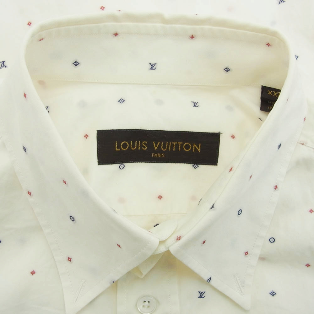 LOUIS VUITTON ルイ・ヴィトン RM162Q ADW HAS46W モノグラム 長袖 ボタンダウン シャツ ホワイト系 XXL【中古】