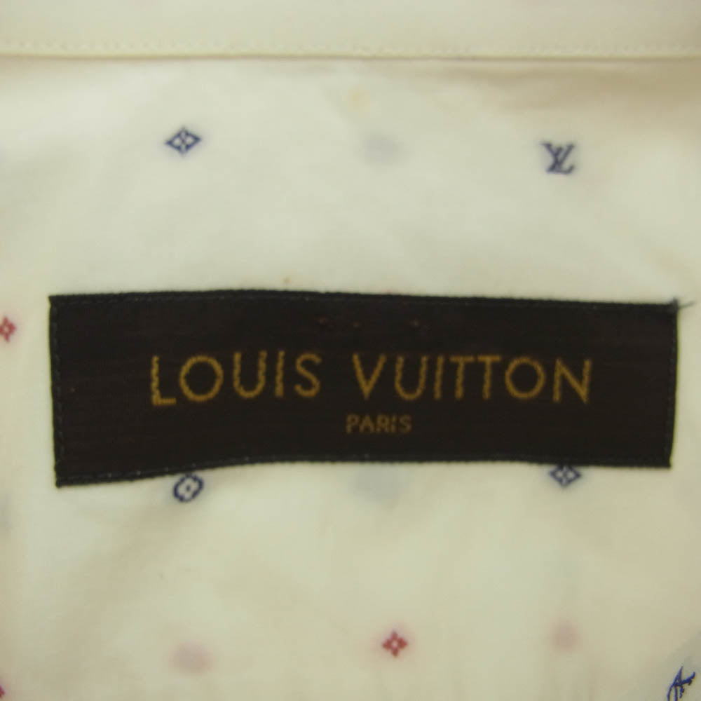 LOUIS VUITTON ルイ・ヴィトン RM162Q ADW HAS46W モノグラム 長袖 ボタンダウン シャツ ホワイト系 XXL【中古】