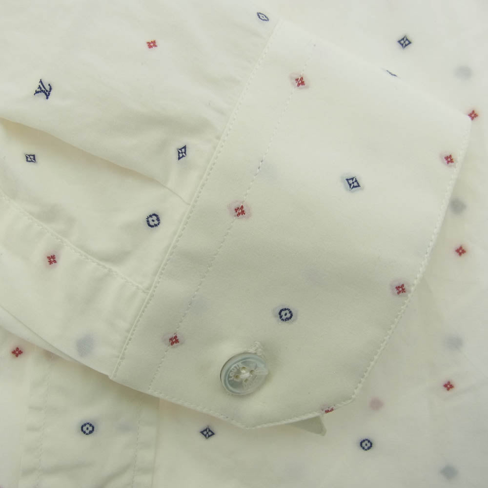 LOUIS VUITTON ルイ・ヴィトン RM162Q ADW HAS46W モノグラム 長袖 ボタンダウン シャツ ホワイト系 XXL【中古】