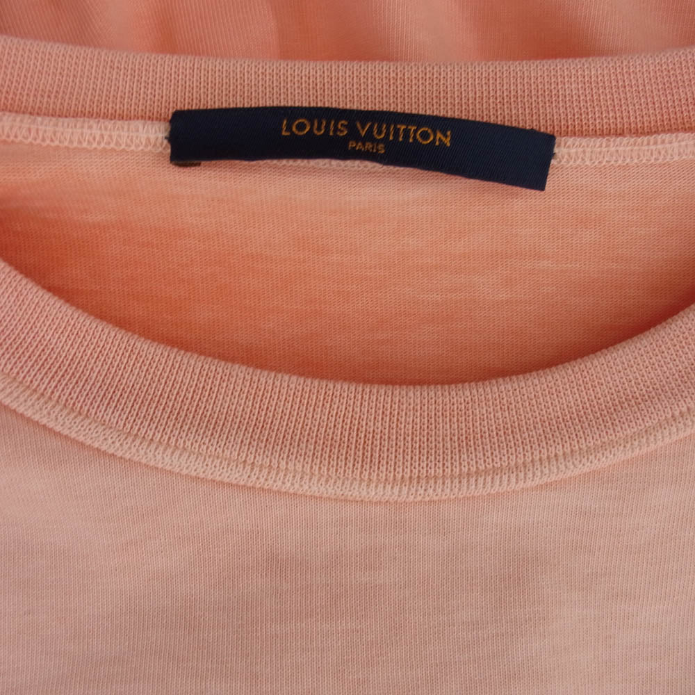 LOUIS VUITTON ルイ・ヴィトン RM181 GDA HEY60W ウォッシュ加工 リフレクティブ ロゴ オーバー サイズ Tシャツ ピンク系 L【中古】