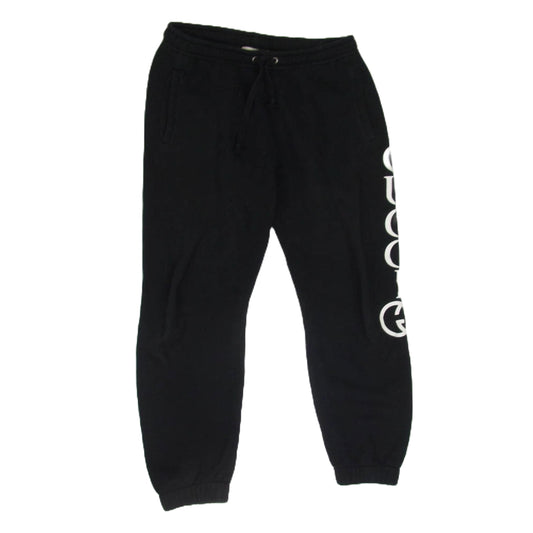 GUCCI グッチ 18AW 497252 X3Q37 サイドロゴ プリント イージー スウェット パンツ ブラック系 M【中古】