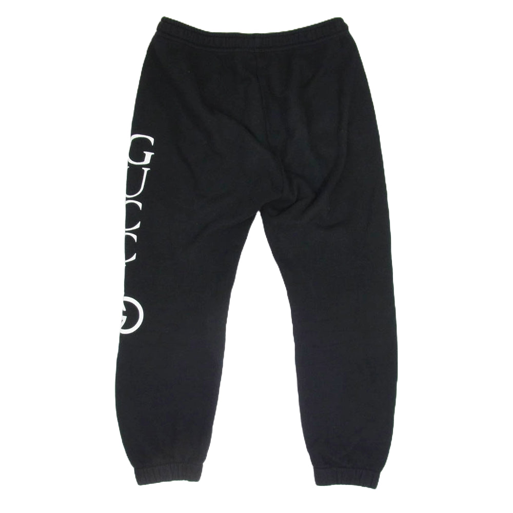 GUCCI グッチ 18AW 497252 X3Q37 サイドロゴ プリント イージー スウェット パンツ ブラック系 M【中古】