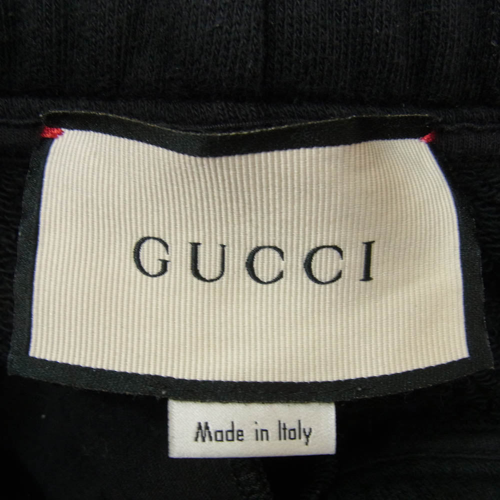 GUCCI グッチ 18AW 497252 X3Q37 サイドロゴ プリント イージー スウェット パンツ ブラック系 M【中古】