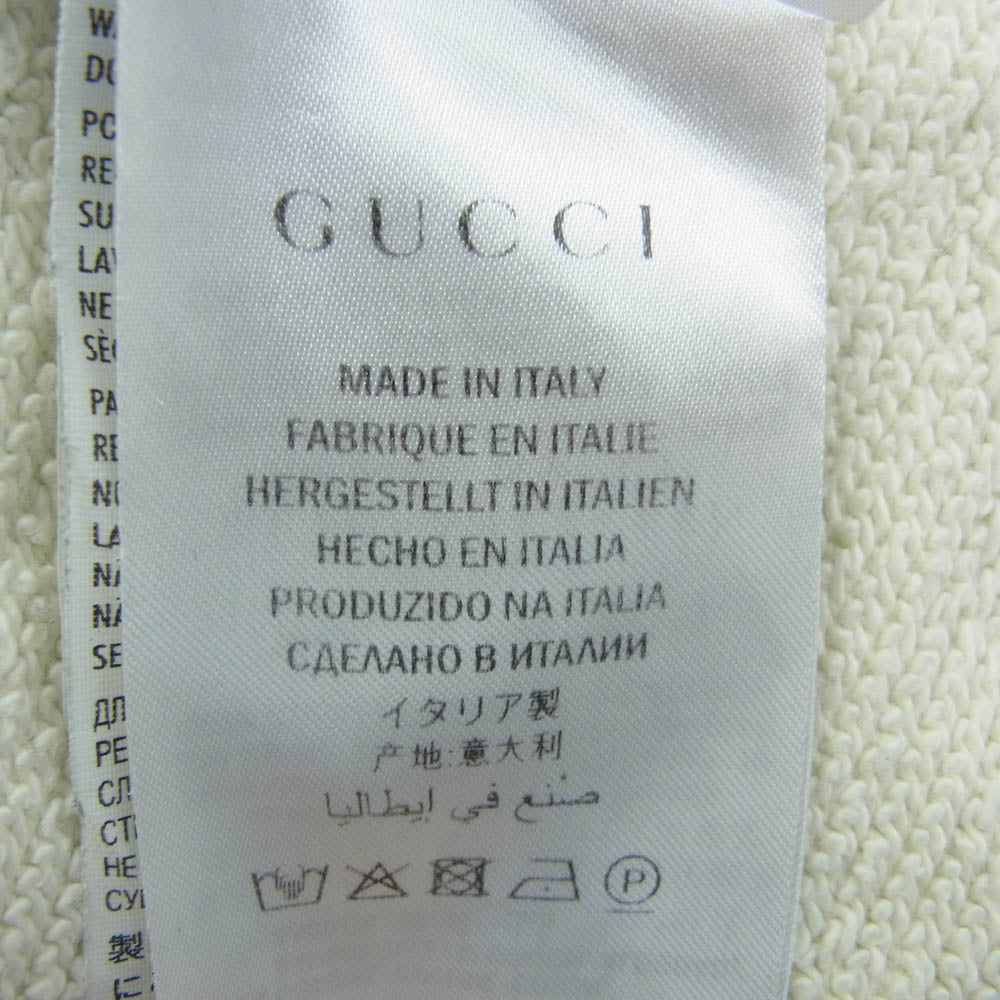 GUCCI グッチ 454585 X5J57 OLD LOGO オールド ロゴ プリント プルオーバー パーカー オフホワイト系 XL【中古】
