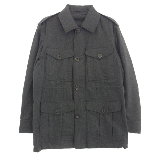 Dunhill ダンヒル エポレット ジップアップ シャツ ジャケット ダークグレー系【中古】
