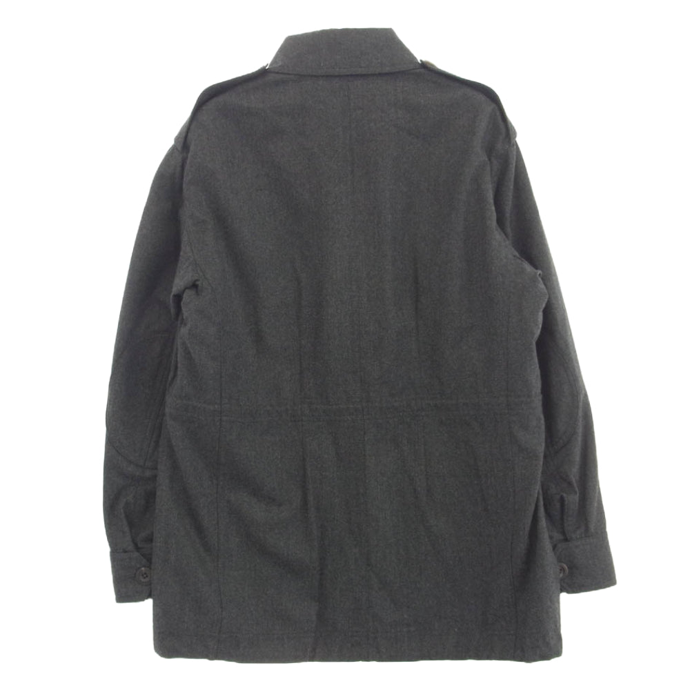 Dunhill ダンヒル エポレット ジップアップ シャツ ジャケット ダークグレー系【中古】