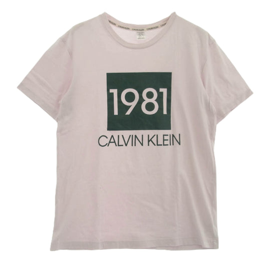 CALVIN KLEIN カルバンクライン 1981 ロゴ プリント 半袖 Tシャツ ピンク系 S【中古】