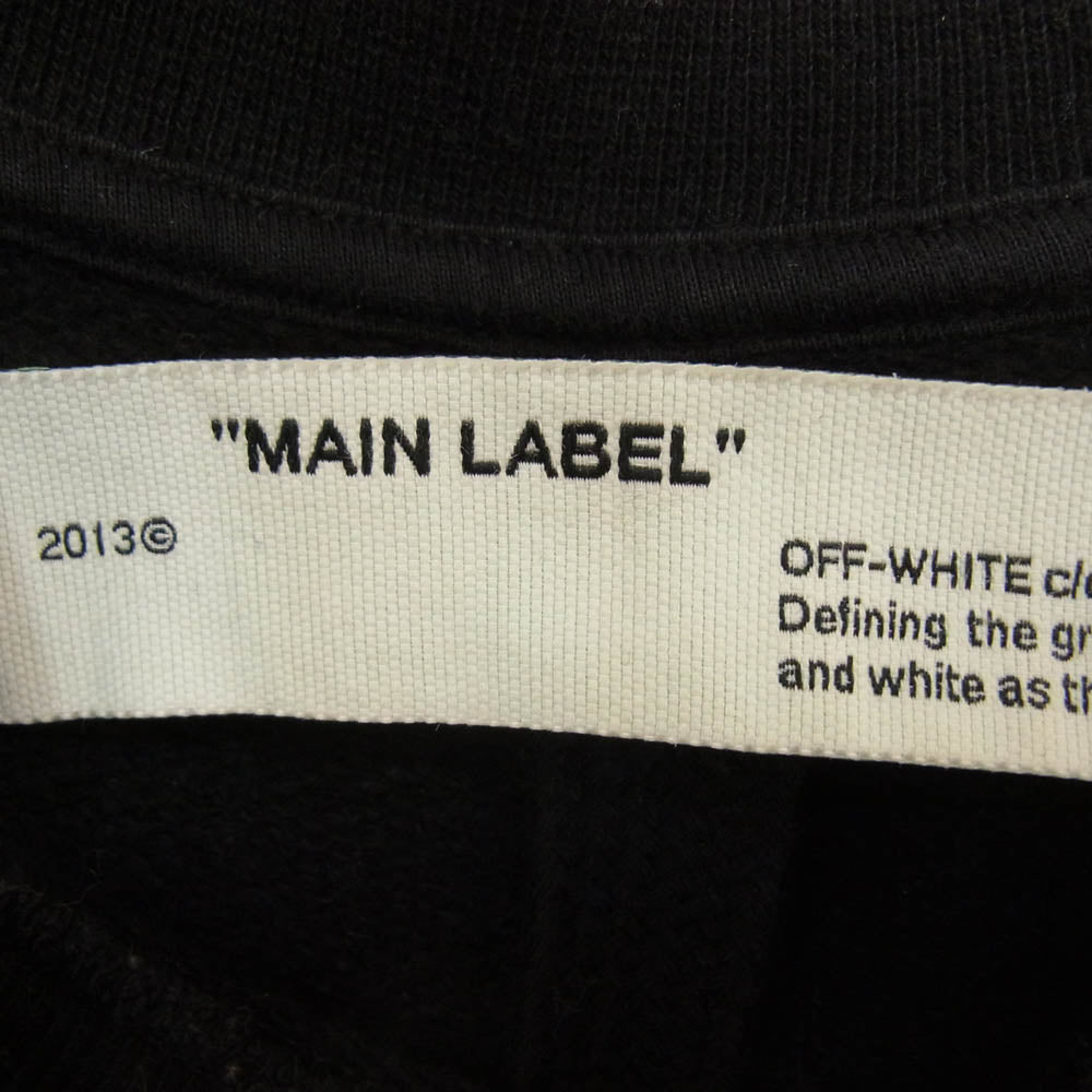 OFF-WHITE オフホワイト 20SS OMBA037R20E30005 DRIPPING ARROWS ドリッピング アロー クロスド アロー クルーネック スウェット ブラック系 L【中古】