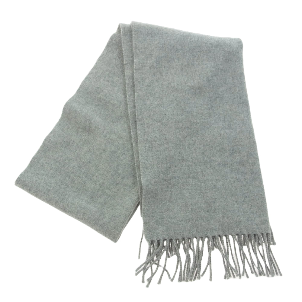 ACNE STUDIOS アクネストゥディオズ 270176 ロゴ ウール フリンジ マフラー ストール グレー系 200×45cm【中古】