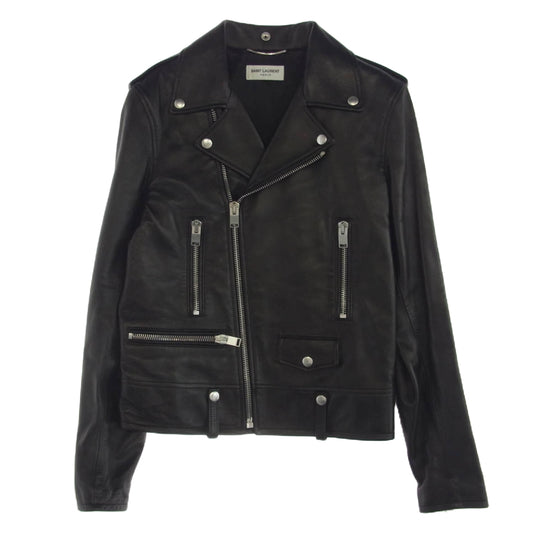 SAINT LAURENT サンローラン 16SS 397290 Y5YA1 エディ期 L01 クラシックモーターサイクル ダブル ライダース レザー ジャケット ブラック系 44【極上美品】【中古】