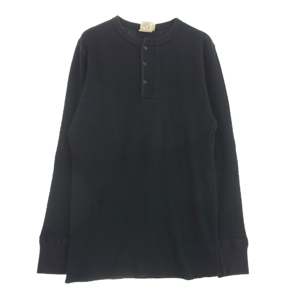 GLADHAND & Co. グラッドハンド ヘンリーネック サーマル 長袖 カットソー ブラック系 M【中古】