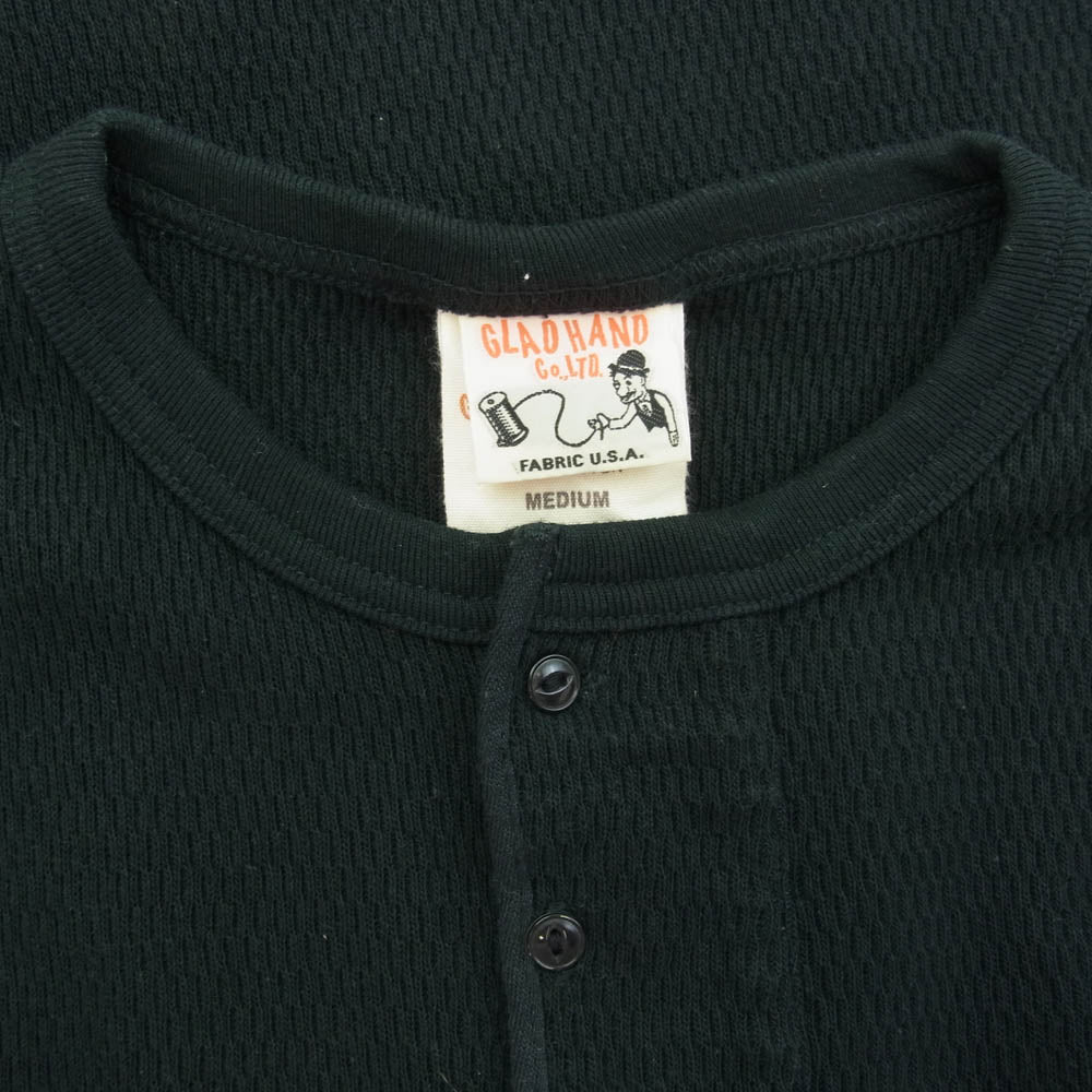 GLADHAND & Co. グラッドハンド ヘンリーネック サーマル 長袖 カットソー ブラック系 M【中古】