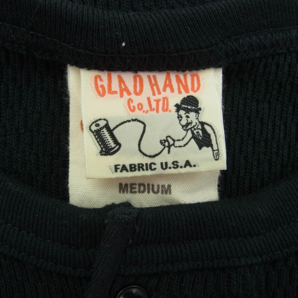 GLADHAND & Co. グラッドハンド ヘンリーネック サーマル 長袖 カットソー ブラック系 M【中古】
