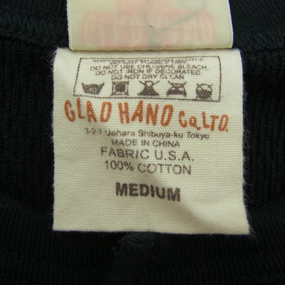 GLADHAND & Co. グラッドハンド ヘンリーネック サーマル 長袖 カットソー ブラック系 M【中古】