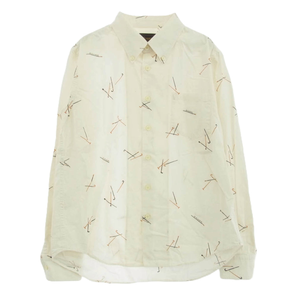 BY GLADHAND バイグラッドハンド 13AW BYGH-13-AW-18 総柄 ボタンダウン 長袖 シャツ オフホワイト系 M【中古】