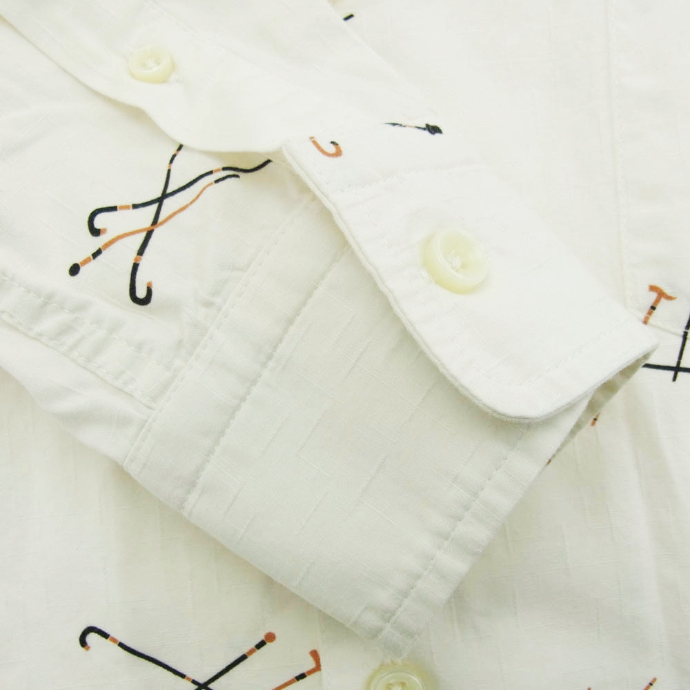 BY GLADHAND バイグラッドハンド 13AW BYGH-13-AW-18 総柄 ボタンダウン 長袖 シャツ オフホワイト系 M【中古】