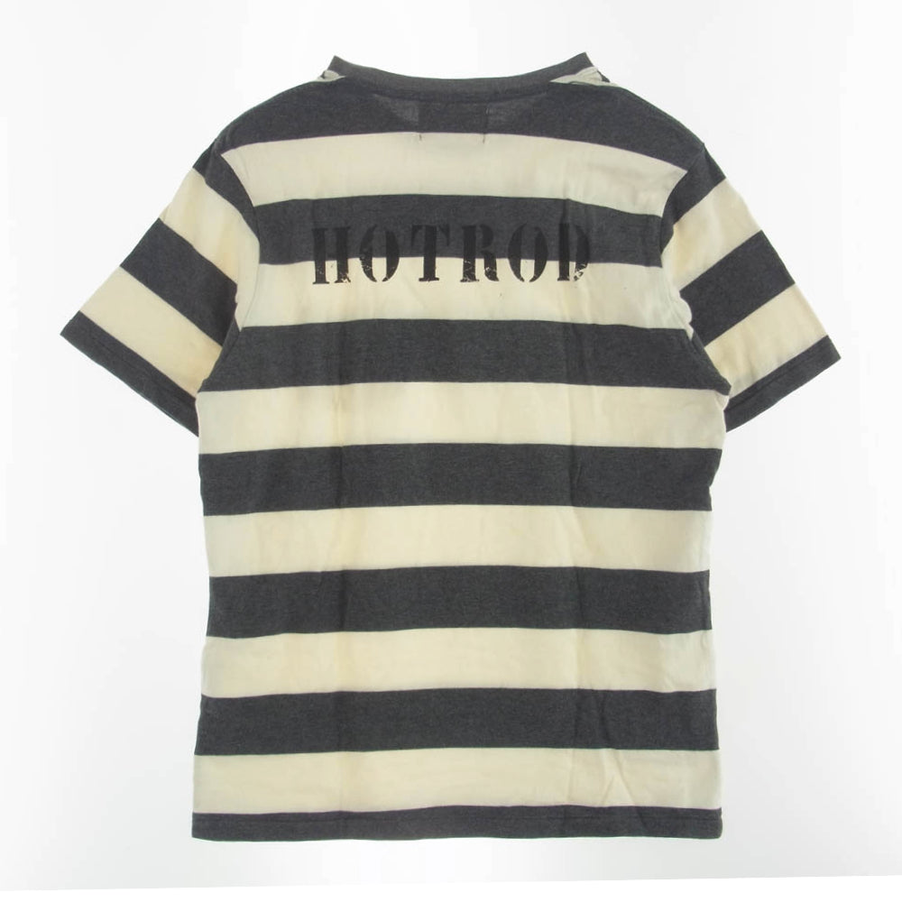 WEIRDO ウィアード 13SS WRD-13-SS-32 ボーダー クルーネック ポケット 半袖 Tシャツ オフホワイト系 グレー系 M【中古】
