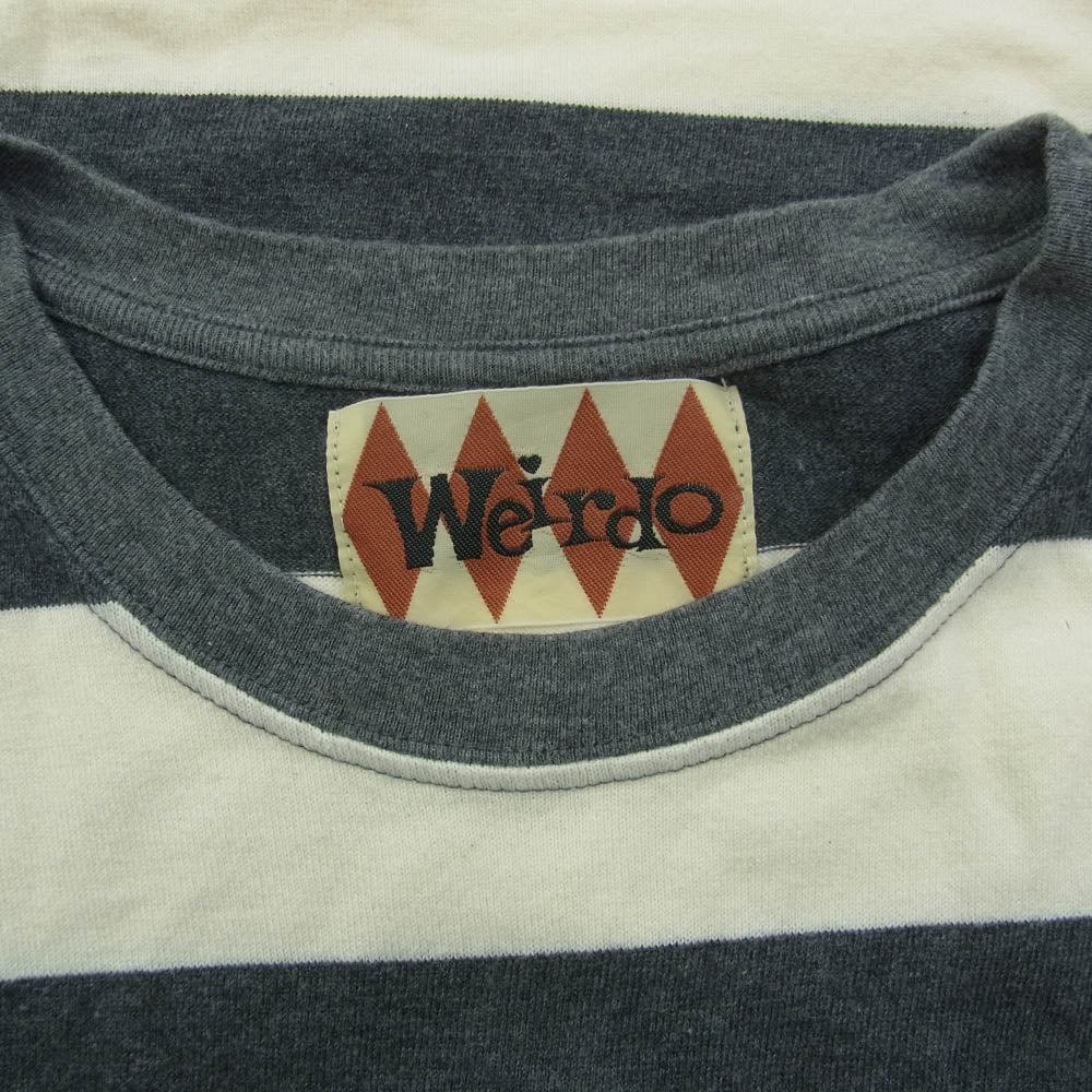 WEIRDO ウィアード 13SS WRD-13-SS-32 ボーダー クルーネック ポケット 半袖 Tシャツ オフホワイト系 グレー系 M【中古】