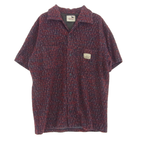 GANGSTERVILLE ギャングスタービル 14SS GSV-14-SS-28 SNOOPY S/S SHIRTS コットン ツイード ジャガード オープンカラー 半袖 シャツ レッド系 M【中古】