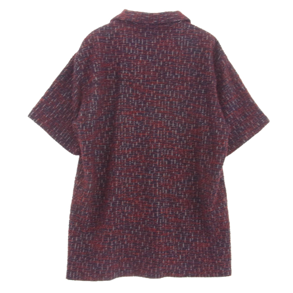 GANGSTERVILLE ギャングスタービル 14SS GSV-14-SS-28 SNOOPY S/S SHIRTS コットン ツイード ジャガード オープンカラー 半袖 シャツ レッド系 M【中古】