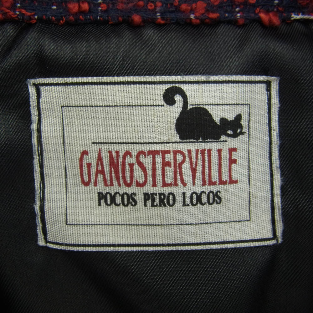 GANGSTERVILLE ギャングスタービル 14SS GSV-14-SS-28 SNOOPY S/S SHIRTS コットン ツイード ジャガード オープンカラー 半袖 シャツ レッド系 M【中古】