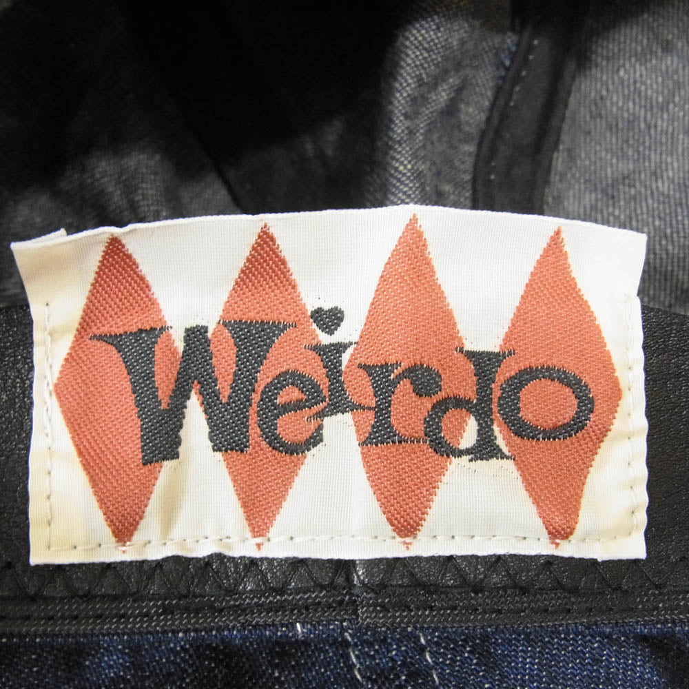 WEIRDO ウィアード デニム ハンチング キャスケット バッジ付き 帽子 キャップ インディゴブルー系【中古】