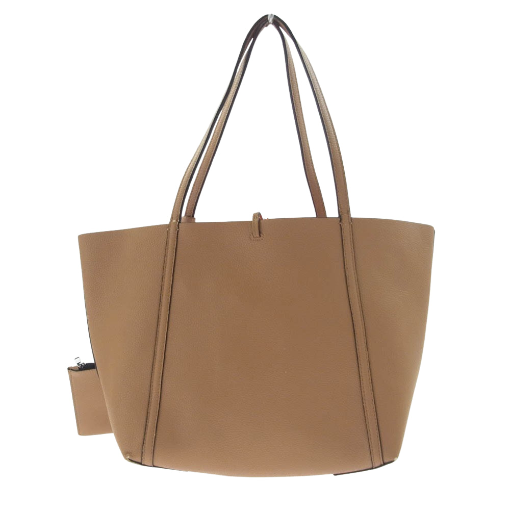ARMANI アルマーニ 6A074 942034 Exchange エクスチェンジ レザーポーチ付 レザー トート バッグ ベージュ オレンジ ブラウン系【中古】