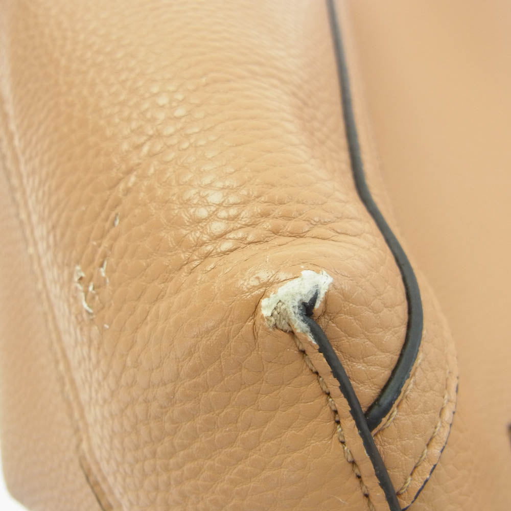 ARMANI アルマーニ 6A074 942034 Exchange エクスチェンジ レザーポーチ付 レザー トート バッグ ベージュ オレンジ ブラウン系【中古】