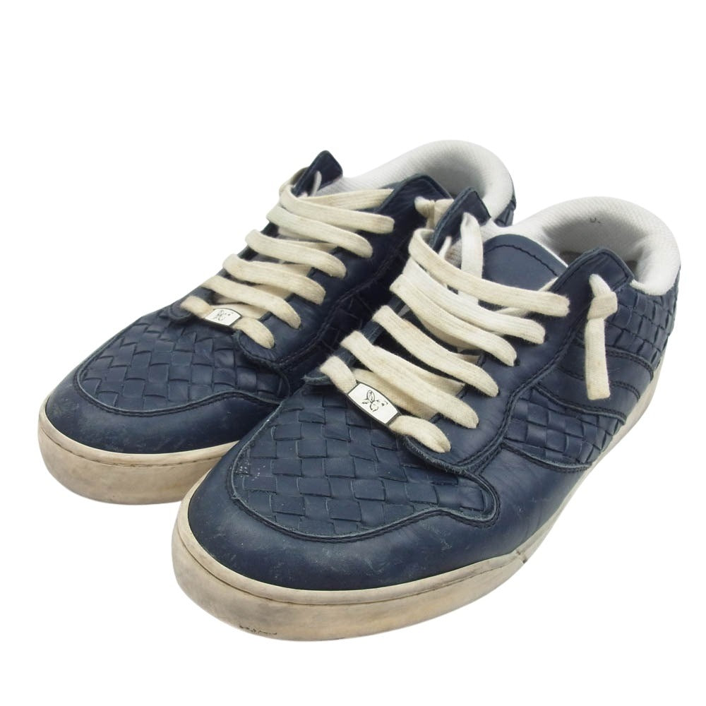 BOTTEGAVENETA ボッテガヴェネタ CL1116 メッシュ イントレチャート ローカット スニーカー ネイビー ネイビー系 表記無し実寸27cm【中古】