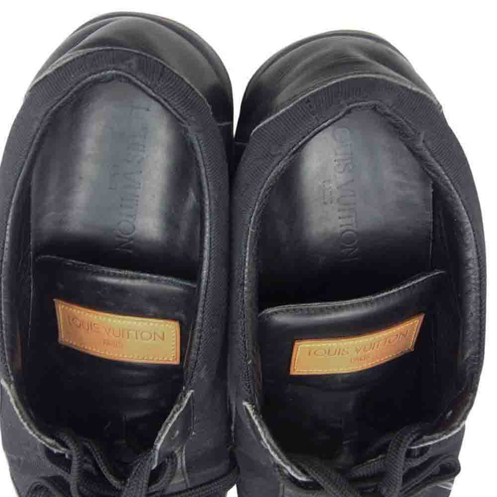 LOUIS VUITTON ルイ・ヴィトン MA0082 モノグラム キャンバス レザー ローカット スニーカー ガムソール ブラック ブラック系 8.5【中古】