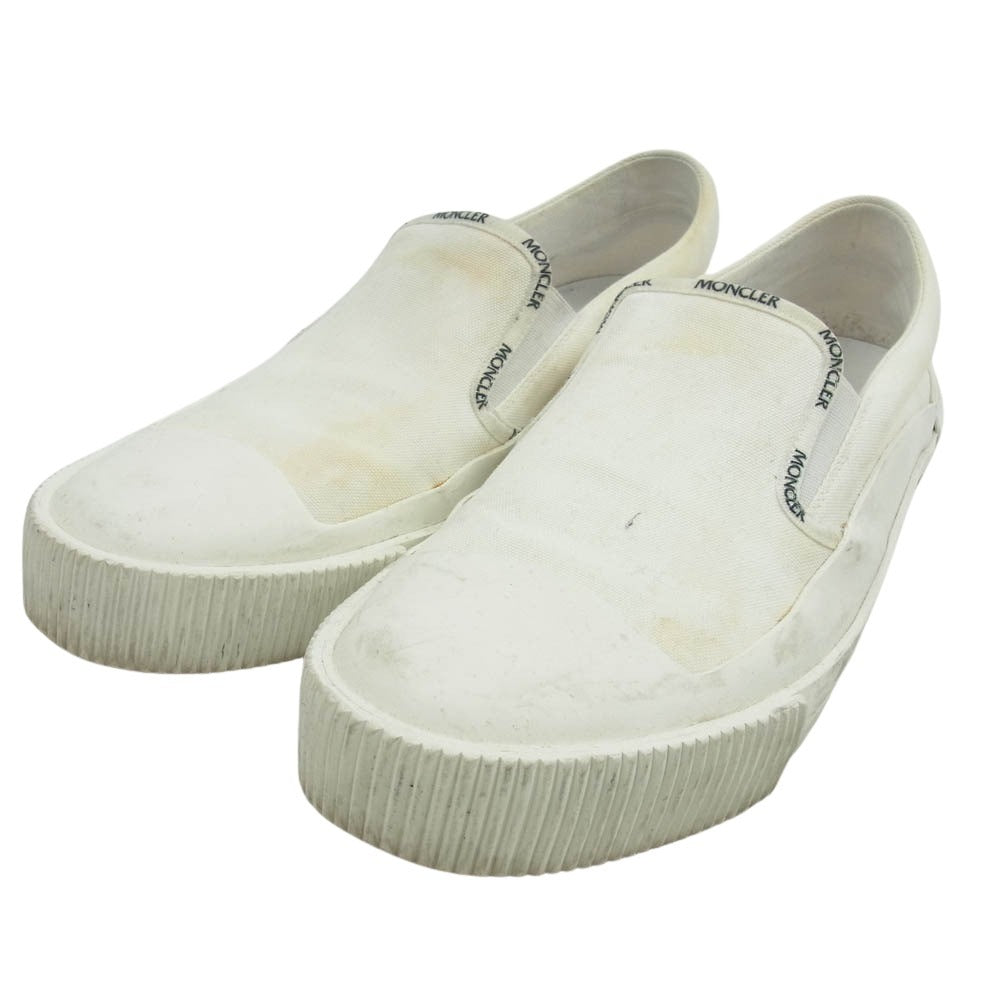 MONCLER モンクレール GLISSIERE TRI SLIP-ON ロゴ スリッポン スニーカー ホワイト ホワイト系 表記無し実寸28cm【中古】