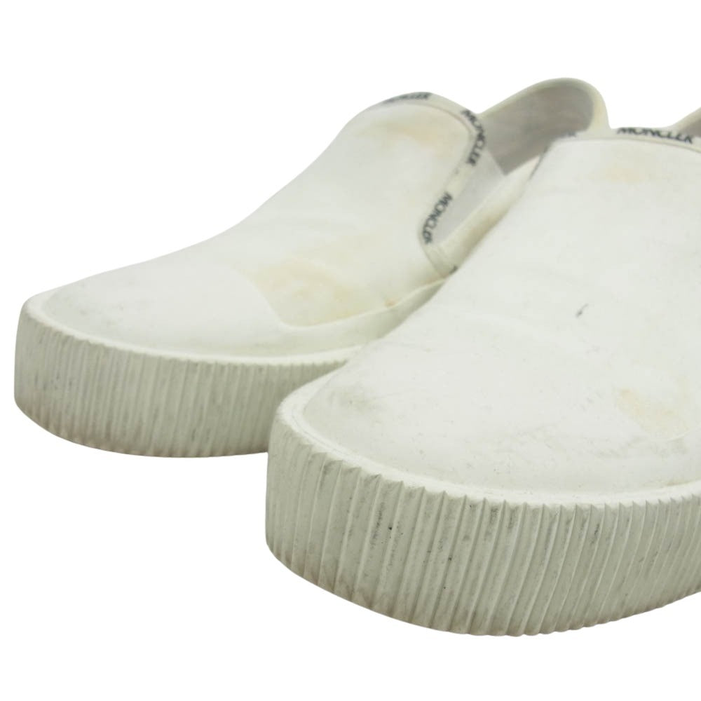 MONCLER モンクレール GLISSIERE TRI SLIP-ON ロゴ スリッポン スニーカー ホワイト ホワイト系 表記無し実寸28cm【中古】