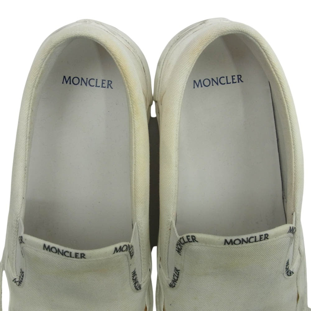MONCLER モンクレール GLISSIERE TRI SLIP-ON ロゴ スリッポン スニーカー ホワイト ホワイト系 表記無し実寸28cm【中古】