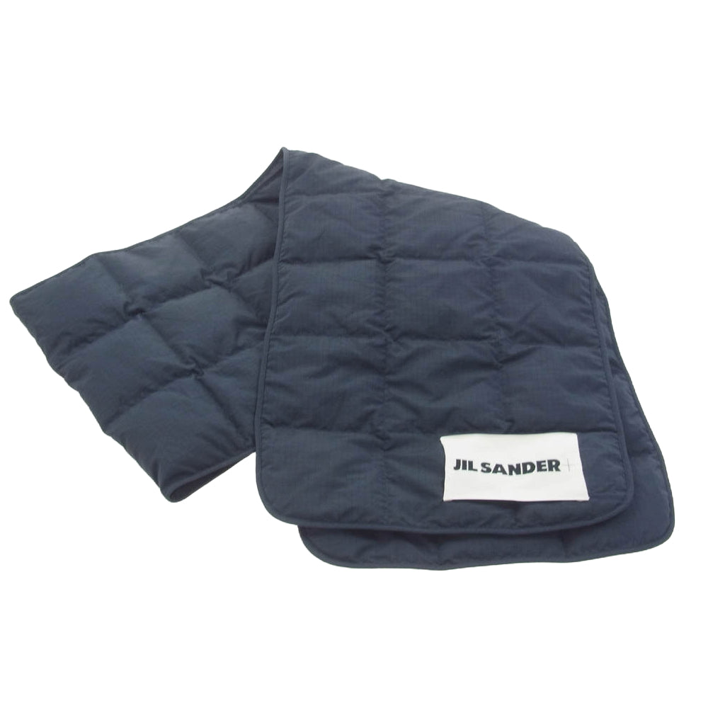 JIL SANDER+ ジルサンダープラス 21AW JPUT590094 キルティング ダウン スカーフ マフラー ネイビー系【中古】