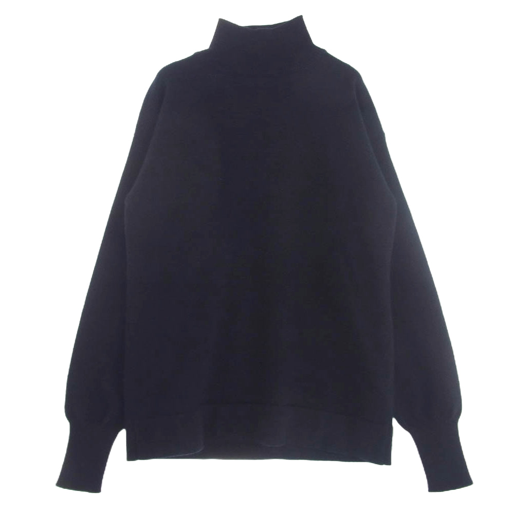 MAISON MARGIELA メゾンマルジェラ 21AW S50HA1029 S17835 スウェード エルボー パッチ ハイネック ウール ニット セーター ネイビー系 S【中古】
